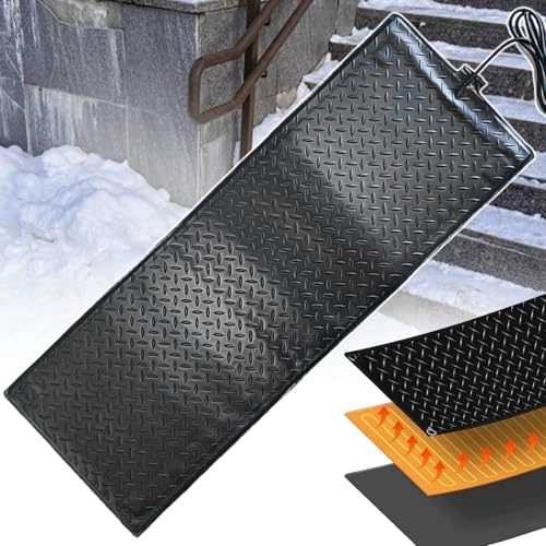 Heated Snow Melting Mats for Stairs & Entrances - 45℃ Max Heat, Rollable Solution for Hotels, Malls, and Supermarkets - Snow Removal Mats, 25.4 * 121.9cm