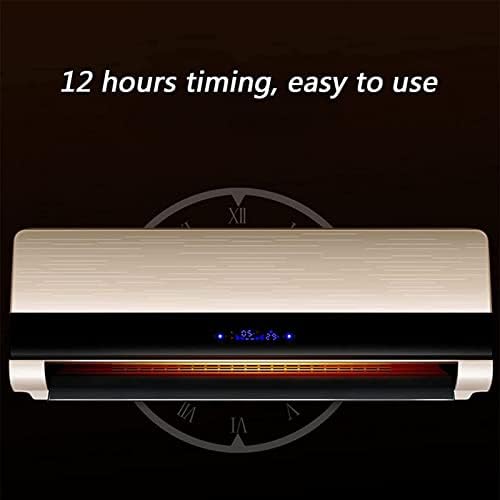 Wall Mounted Heater, Wall Mounted Remote Air Conditioner with Timer, Electric Heating Machine, Suitable for Home, Bedroom, Living Room, Bathroom, Silver