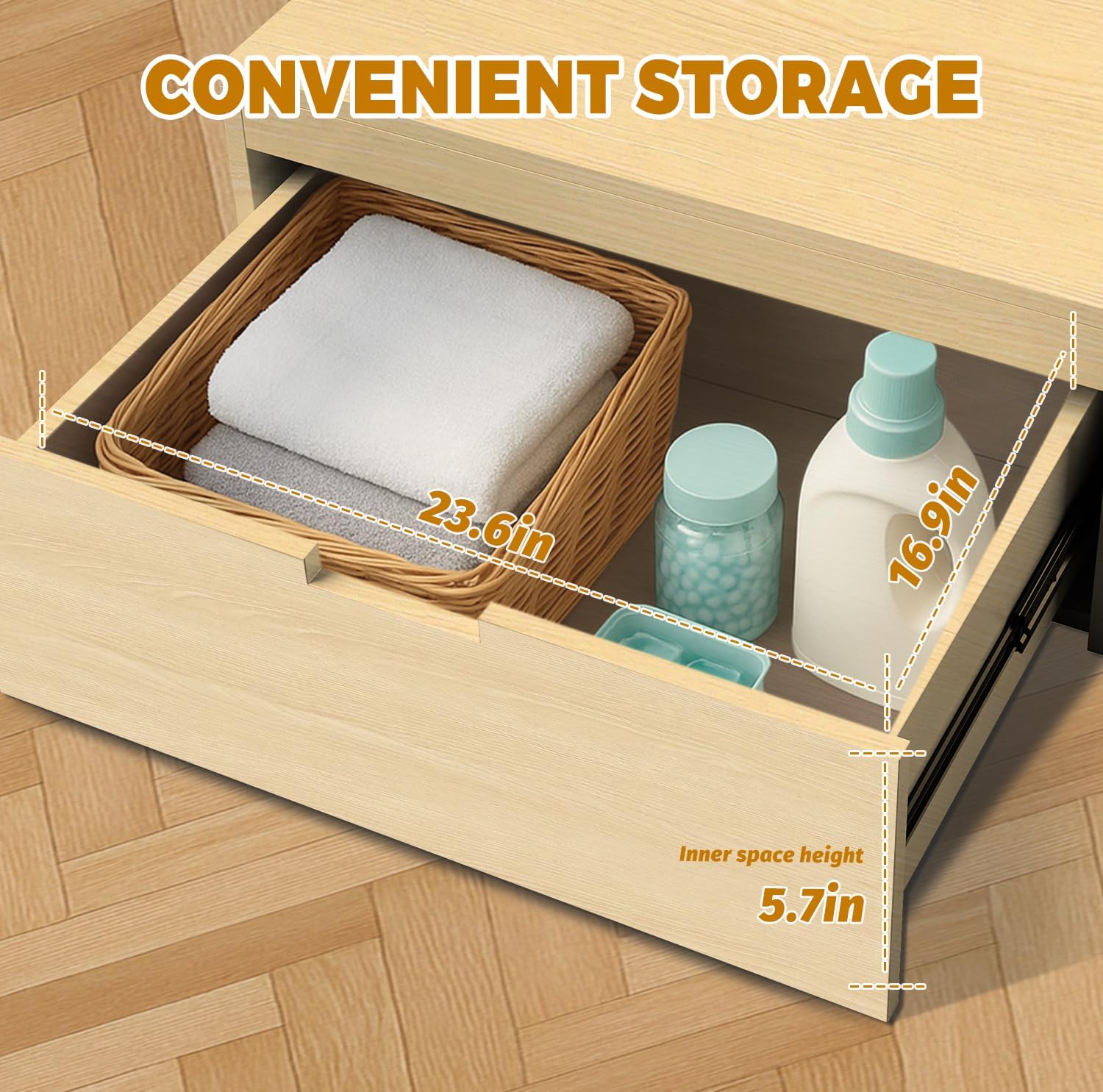 Laundry Pedestal with Storage Drawer, Heavy Duty Washer Dryer Pedestal 28