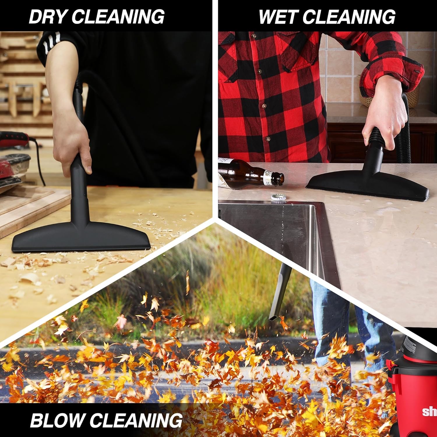 Shop-Vac 8 Gallon 4.5-Peak HP Wet/Dry Vacuum, 3 in 1 Function with Filter, Hose and Accessories, Ideal for Jobsite, Garage, Car & Workshop. 5971836