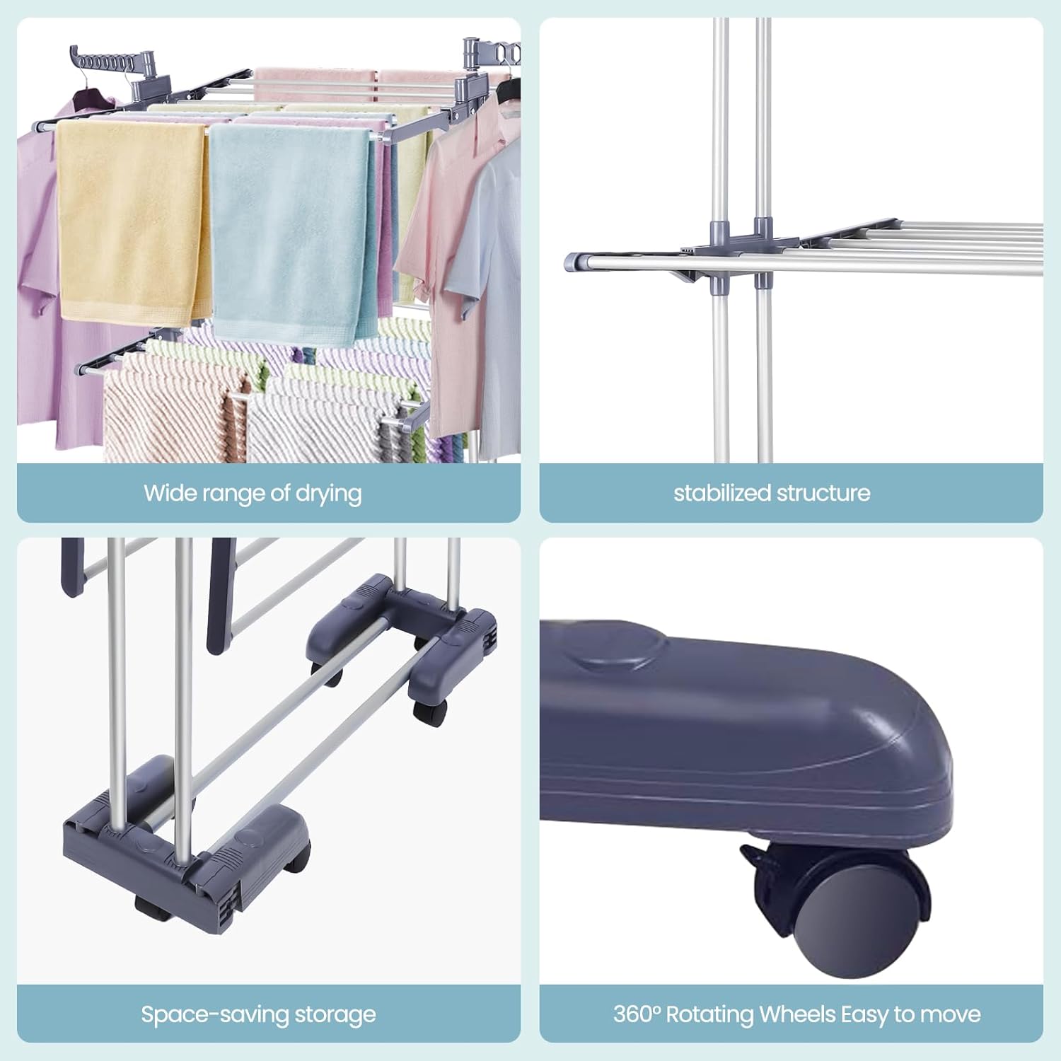 Clothes Drying Rack Foldable Drying Rack Clothing,Oversize 4 Tier(70