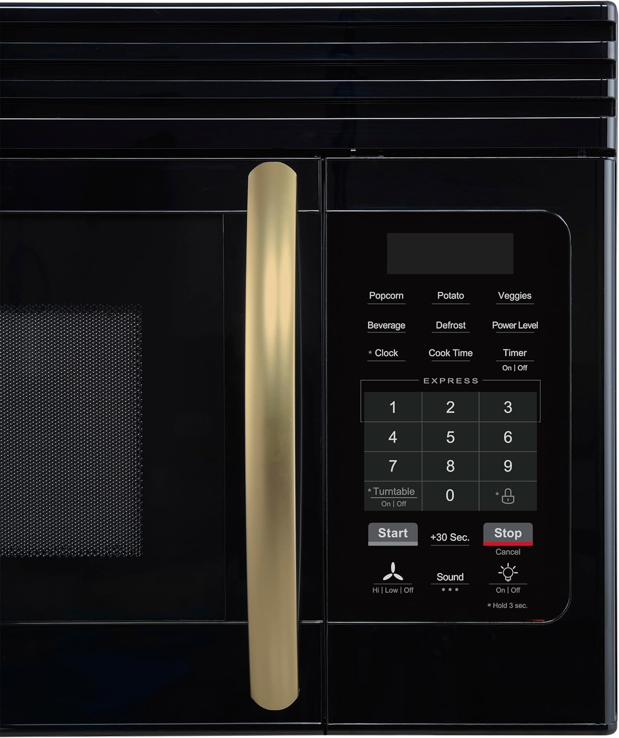 FORNO Scalo 30-Inch Over-the-Range Microwave, 1.6 cu.ft – White Finish with Antique Brass Accents – 300 CFM Ventilation, Touch Control Panel, LED Interior Lighting – FOTR3007-30BLK