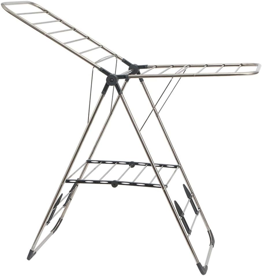 Clothes Airer Clothes Dryer Folding Indoor Airer Wet Laundry Drying Horse Rack Household Wall-Mounted Drying Rack Space Saving，Grey-126x85x92cm