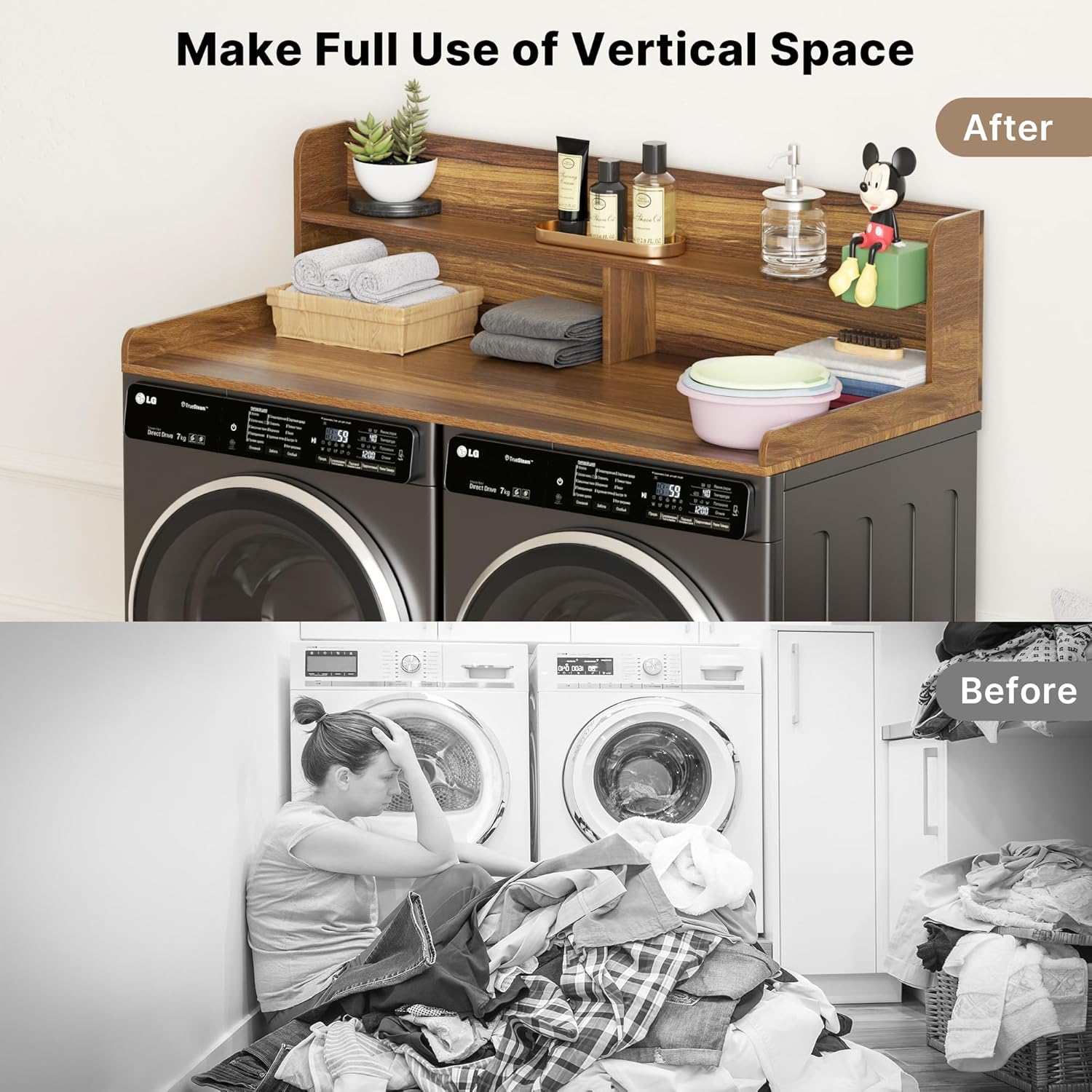 Washer Dryer Countertop with Non-Slip Pads, 2.75