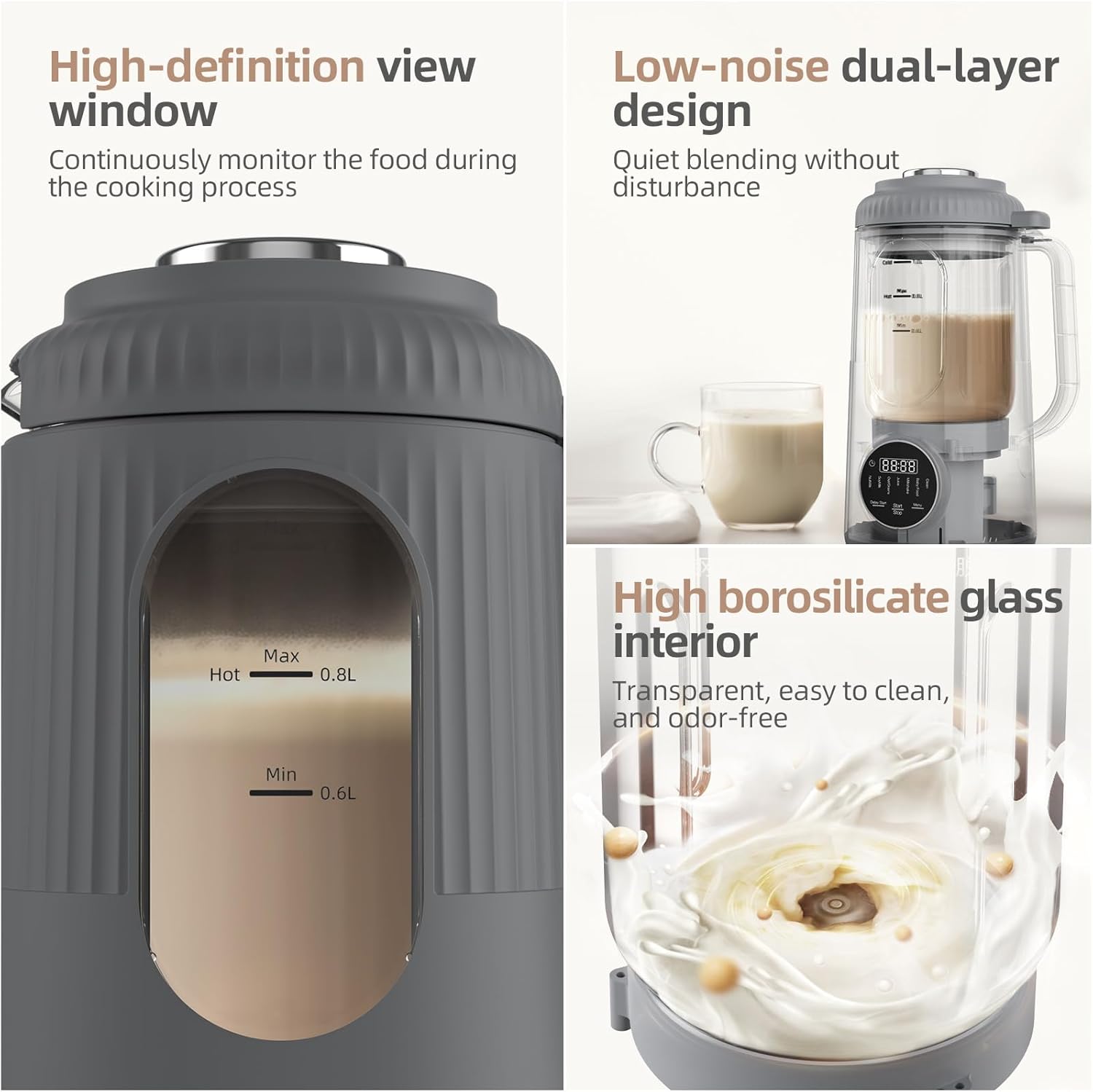 8 in 1 Nut Milk Maker,35oz(1000ml) Automatic Homemade Almond, Oat,Blenders,Plant-Based Milk and Non-Dairy Beverages, Milk Maker Machine with Delay Start/Self Clean