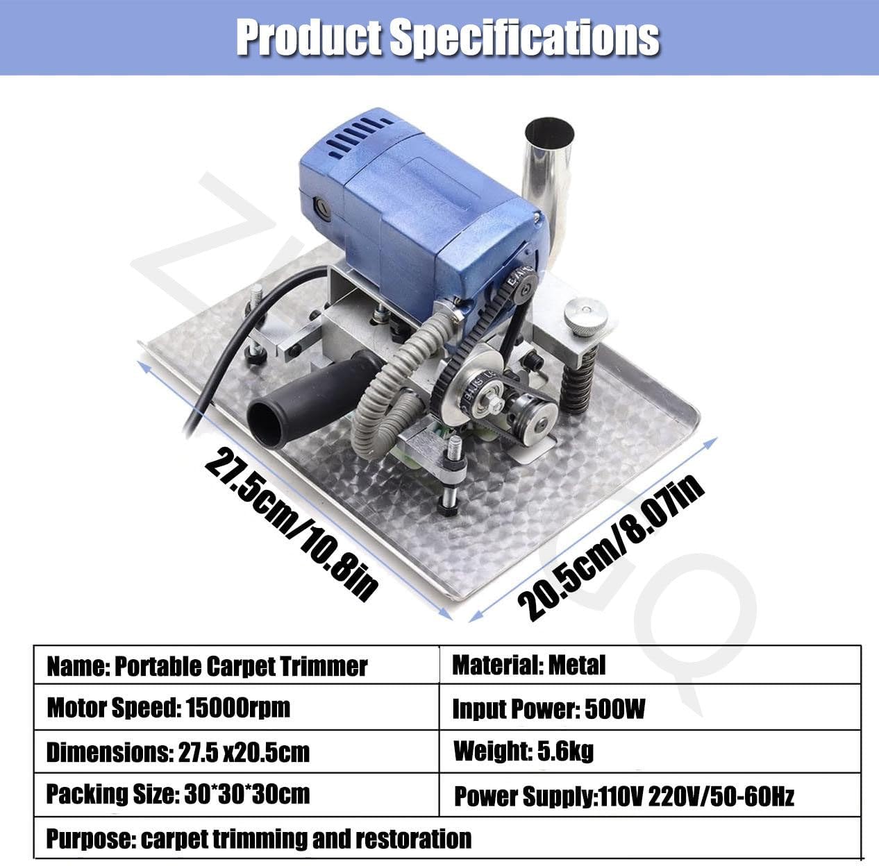 Carpet Flat Shearing Machine, Electric Carpet Cutting Kit, Flexible Movement, Portable for Household, for Cleaning