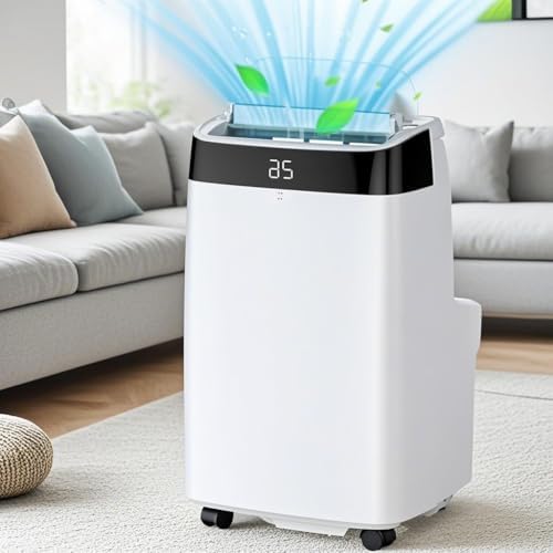 10000BTU Portable Air Conditioners, Cooling, Dehumidifier and Fan Modes 3-In-1 Air Conditioner, Portable AC with Window Kits, Exhaust Hose, 24h Timer, Cooling Up to 450 Sq.Ft