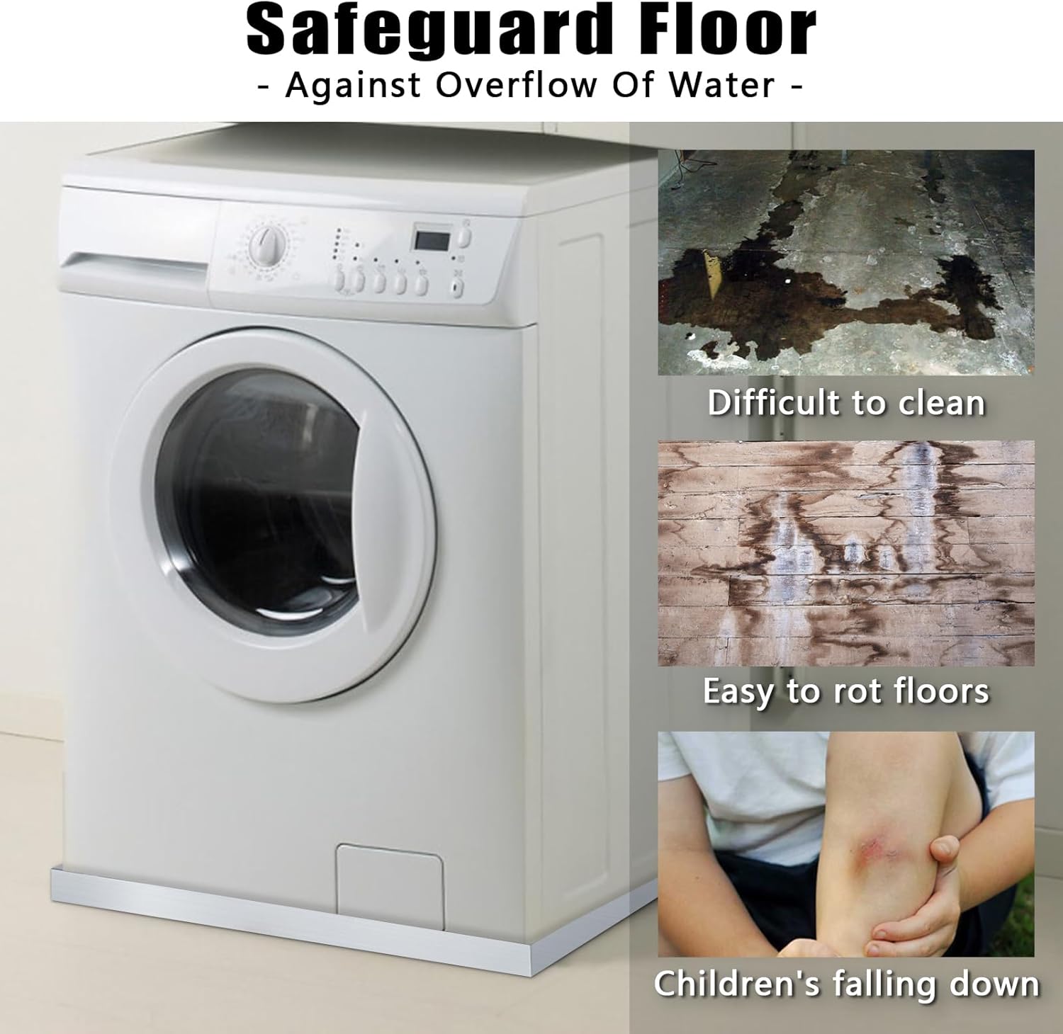 Washing Machine Drip Pan 304 Stainless Steel 27 x 25 x 2.5, 18GA Washer Drip Tray Catch w/Drain Hole & Drain Valve for Laundry Room, Bathroom,No Washer leaks