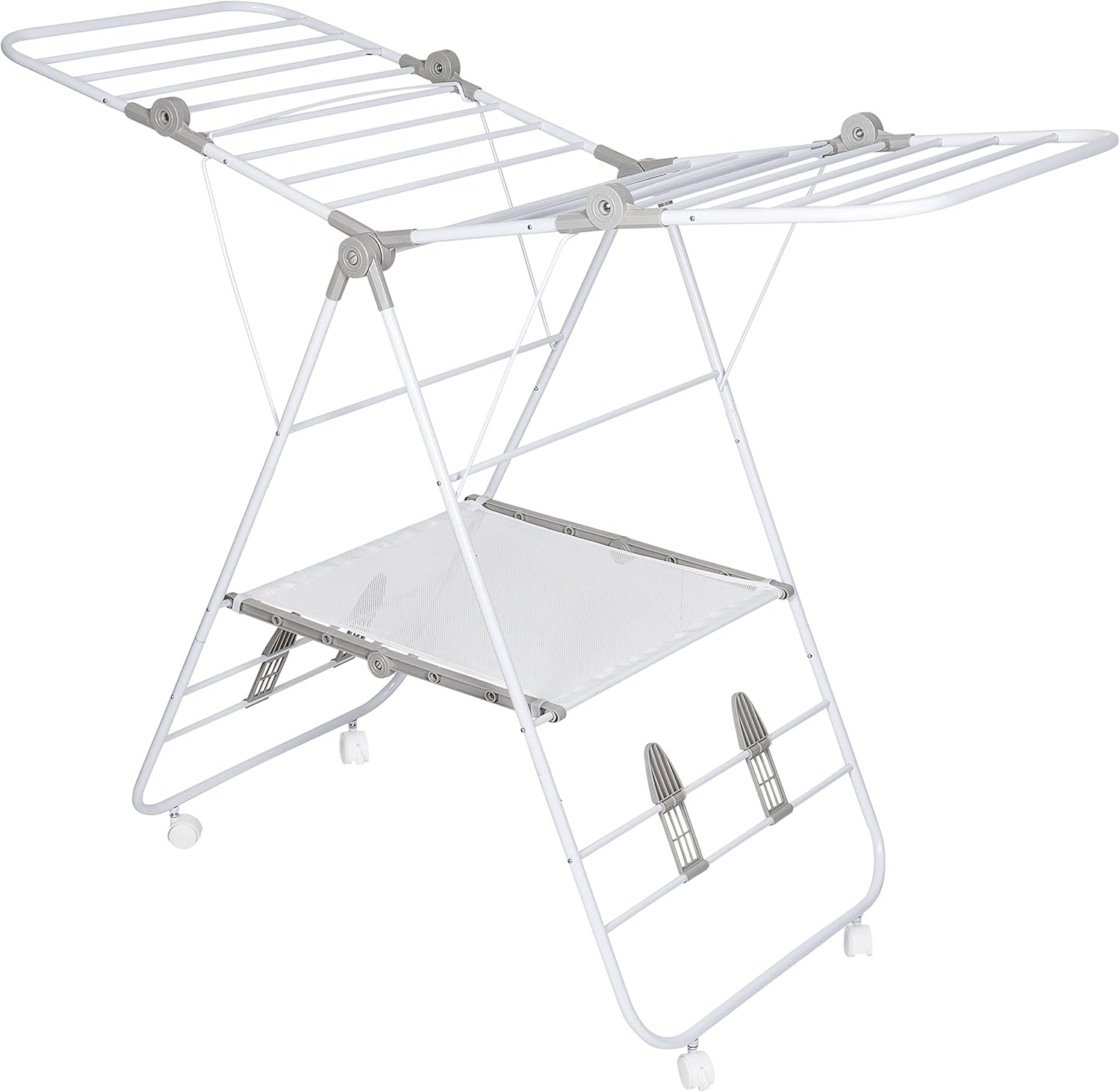 Honey-Can-Do Folding Wing Clothes Dryer, with Wheels DRY-09804 White, 50 lbs