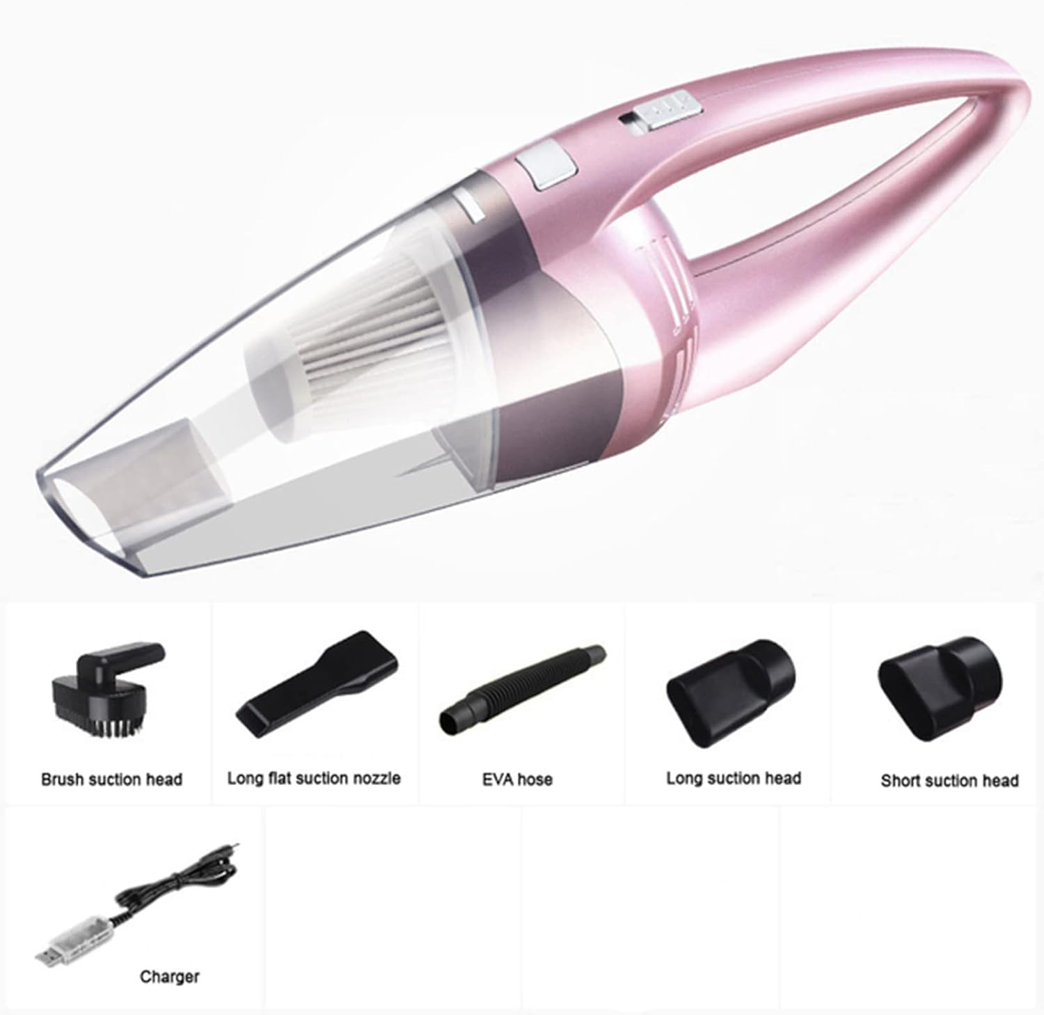 Car Vacuum Cleaner Portable 120W Powerful Handheld Vacuums Cleaner Wet Dry Dual-Use Auto Accessories Kit for Interior Detailing,Pink