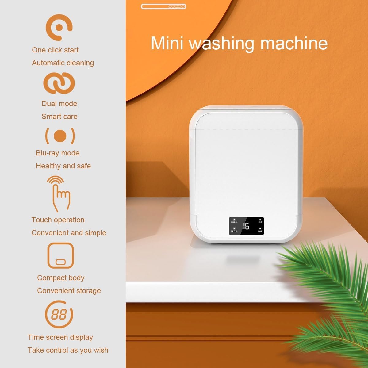 Portable Washing Machine 9.5X9X12in Small Washer Convenience And Efficiency 12L Capacity Travel Washing Machine For Home Dorm Apartment RV Outdoor Use