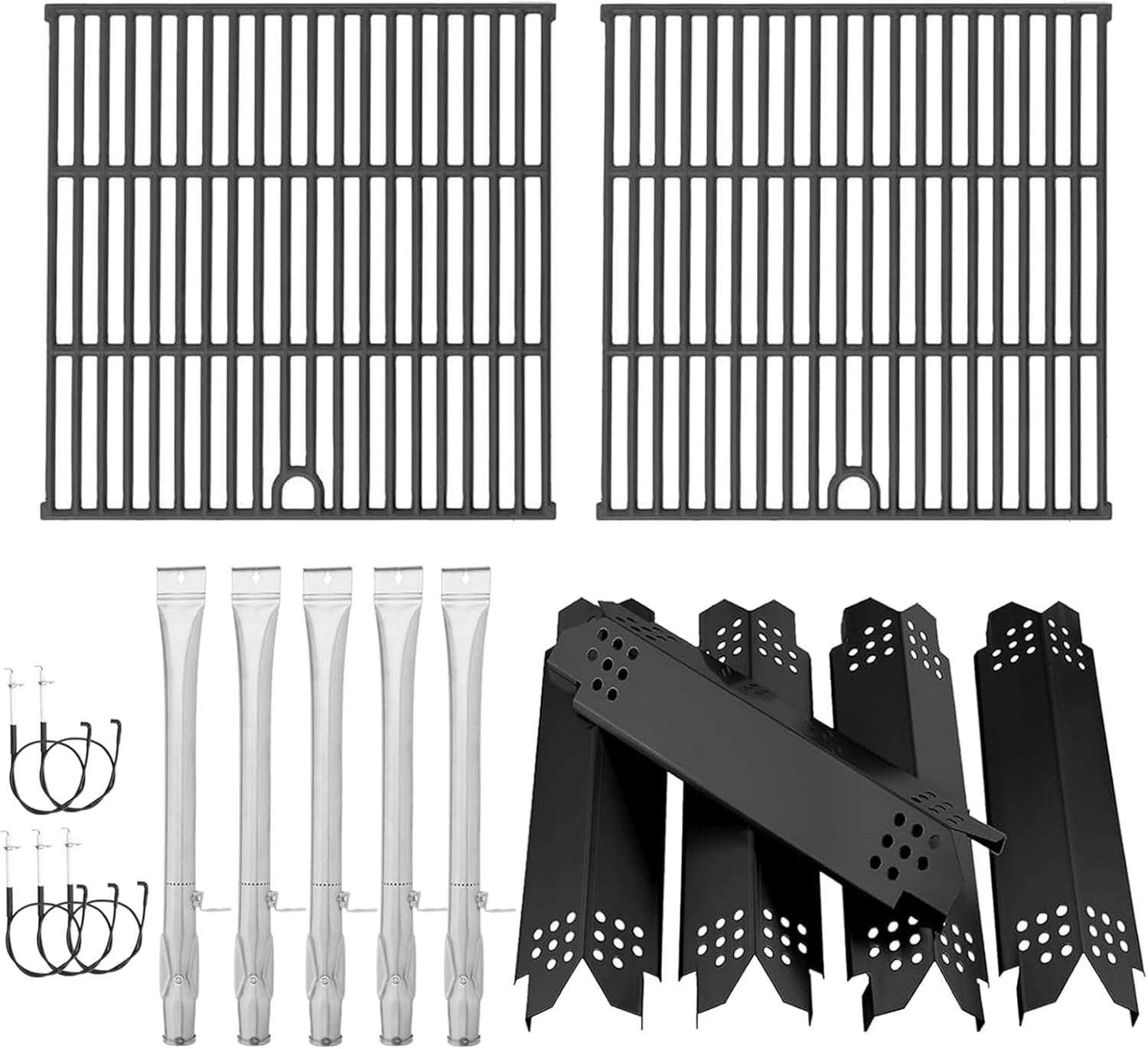 Replacement Parts for Nexgrill 5 Burner 720-1046 720-1046A, Cooking Grate, Heat Shield and Burner Kit for Nexgrill 720-1046 Grill Parts 720-1046A for Nexgrill Replacement Parts 5 Burner