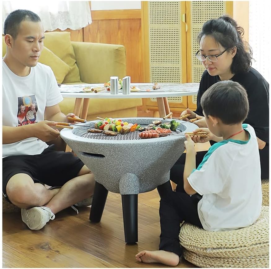 Outdoor Fire Pit Portable Garden Wood Burning Fire Pit,Outdoor Fire Bowl with Grill and Lid,Garden Barbecue Party Heater,39cm