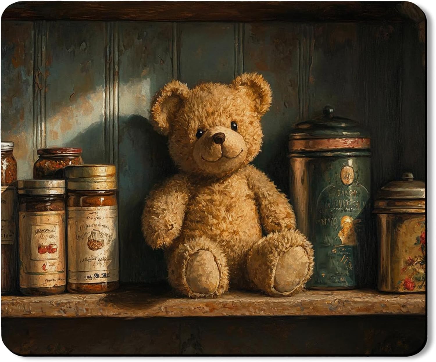 Vintage Bear Washer Dryer Top Protector Mat, Rustic Bear Laundry Machine Dust Cover, Soft Anti-slip Waterproof Mats for Laundry Room 20x24 Inch