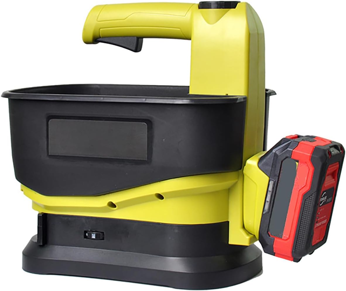 Cordless Seed Spreader, 20V Battery Powered, 5.5L Handheld Fertilizer Spreader with 6-Speed Adjustable Scatter Width for Grass Seed, Feed, Salt & Ice Melt