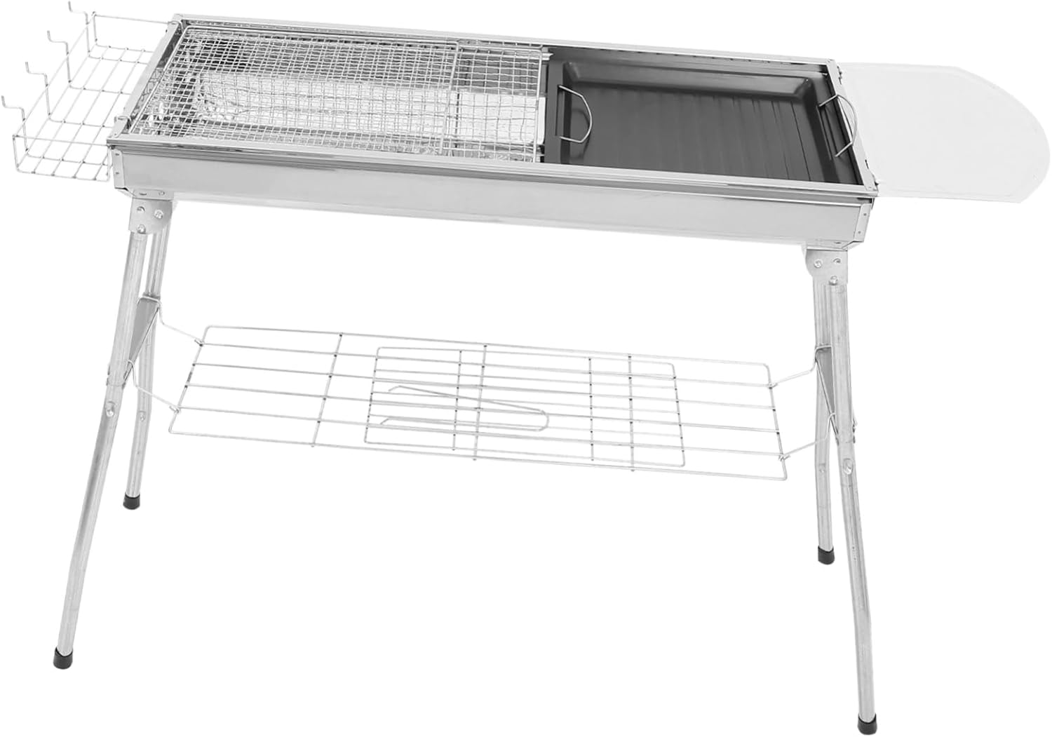 HANABASS 1set Portable Charcoal Grill for Outdoor Barbecue Easy to Clean Lightweight Stainless Steel Grill for Camping Picnic and Backyard Use