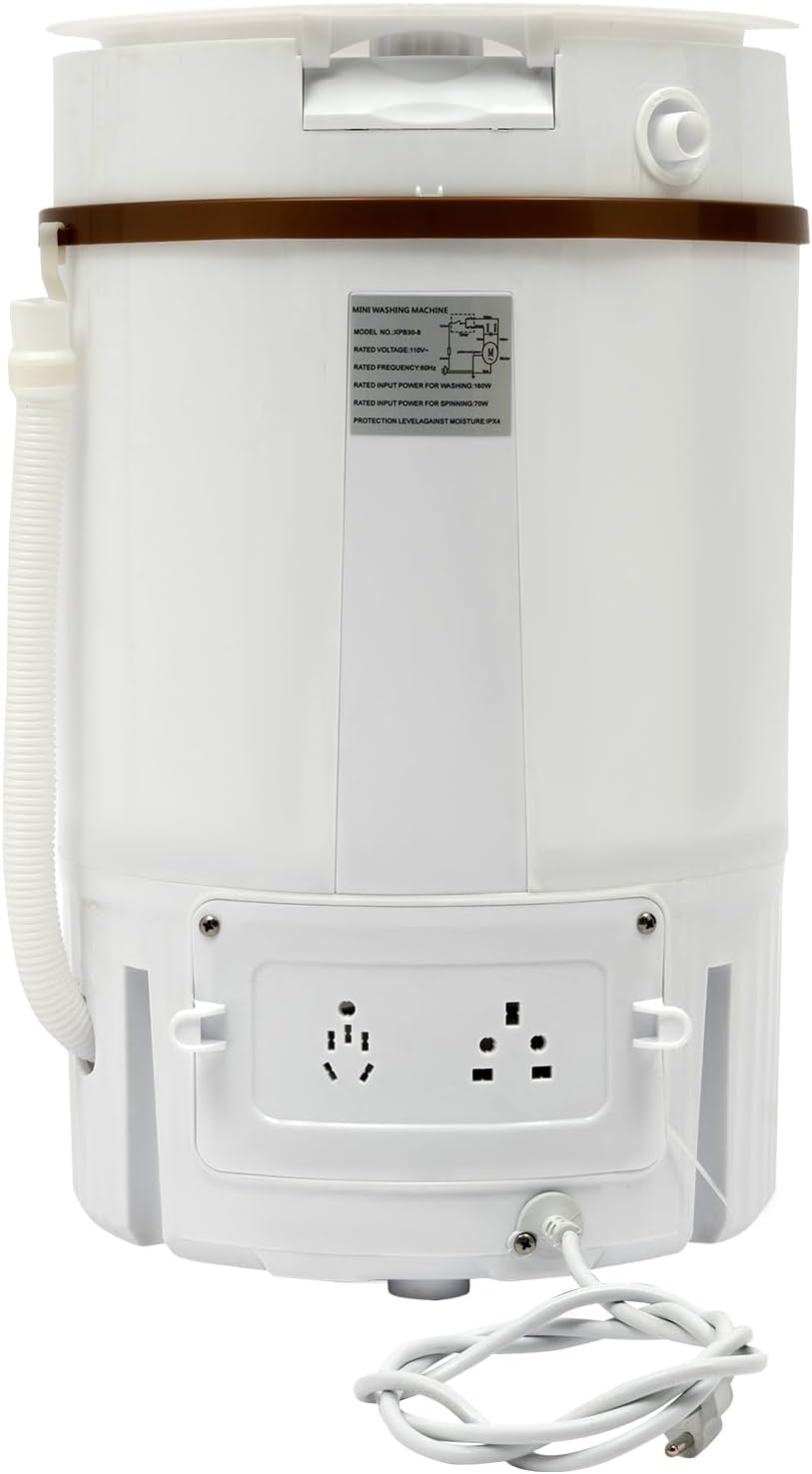 Portable Washing Machine, 260W 1.2Gal/4.5L Mini Washer Machine With Blue Light, Single Tub Laundry Small Washer With Dehydration Basket for Apartments, Dorms,Traveling, RV