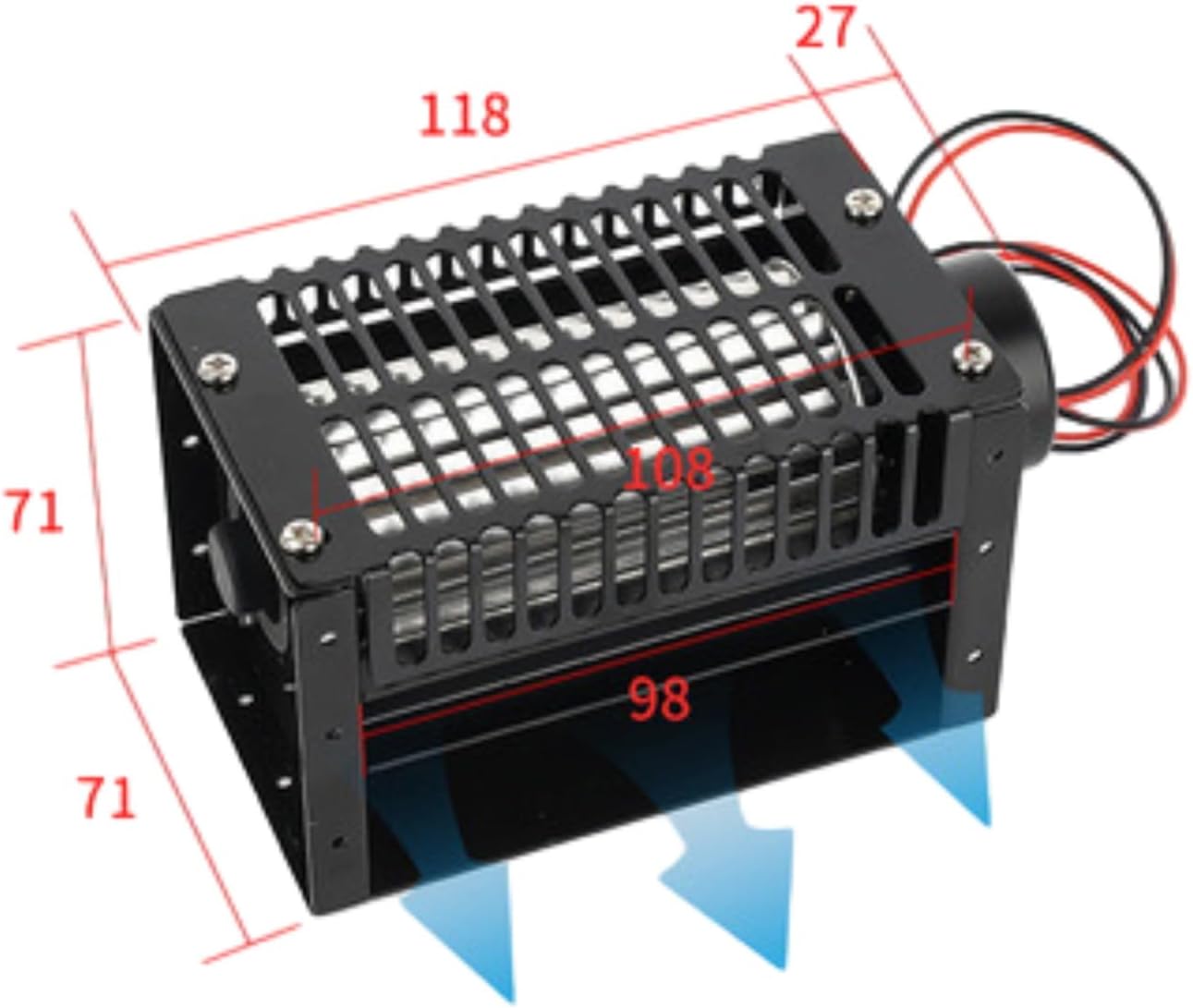High Airflow Crossflow Ventilation Crossflow Fan 12/24V Cross Flow Fan for Smart Washing Machine Heating Stove (Color : 50090, Size : 12V)