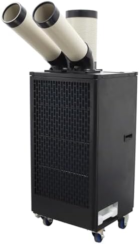 12,000 BTU Mobile Spot Cooler Double Columns Industrial Air Conditioners 550m³/h Portable Cooling Aircon for Outdoor/Indoor 220V 1100W