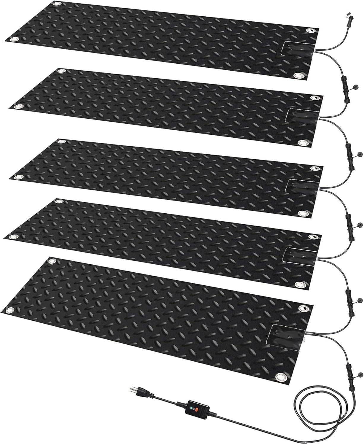 Heated Outdoor Mats Sidewalk Non-slip Heated Mats ，1/2/3/4/5 Pieces Heated Walkway Mat, Non-Slip Heated Snow-Melting, for Outdoors Patio, Garden, Lawn, Steps, Doorways Snow Removal(5 Pcs,30x150cm/12x6