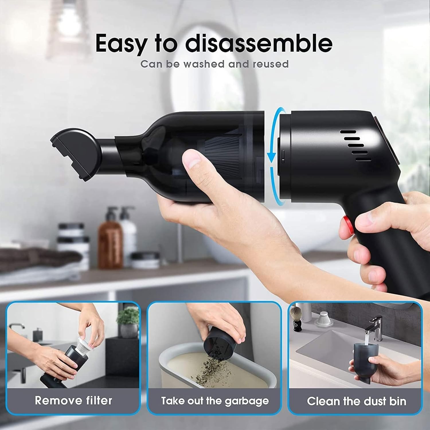Hand Held Vacuum, Car Vacuum Cleaner Wireless Handheld Mini Vaccum Cleaner for Car Home Desktop Cleaning Portable Vacuum Cleaner Car Product