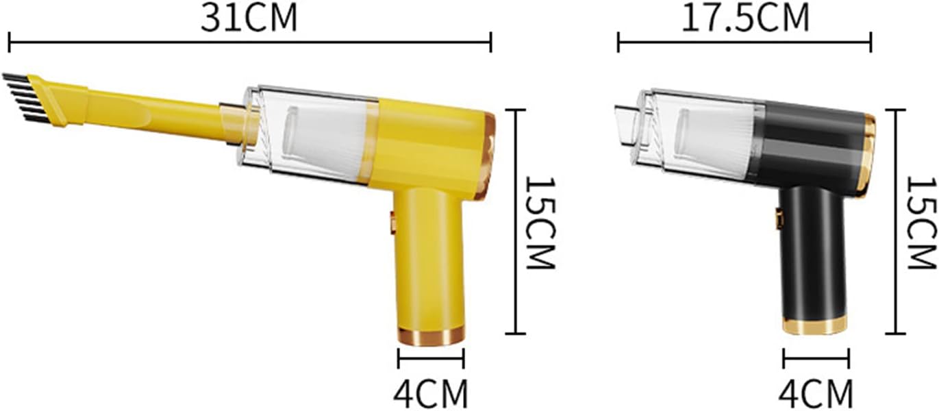 18000PA Car Wireless Vacuum Cleaner Powerful Cyclone Suction Home Portable Handheld Vacuum Cleaning Mini Cordless Vac,Yellow