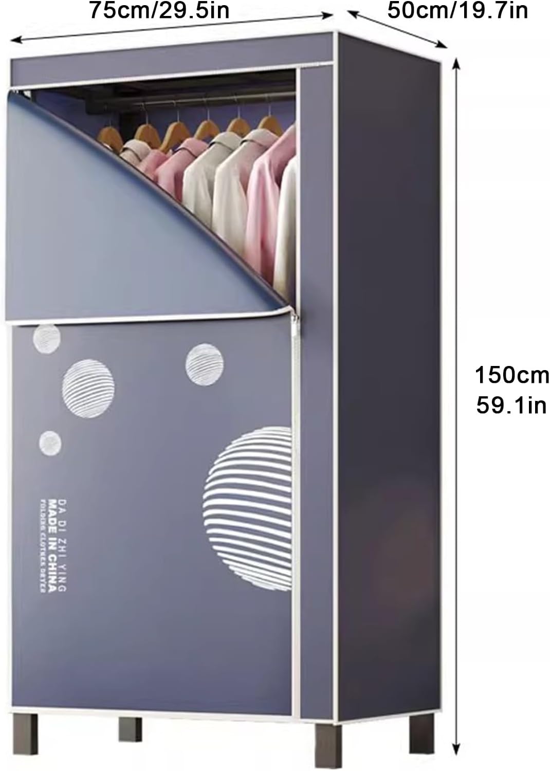 1500 Watt Warm Air Drying Wardrobe, Foldable Electric Heated Drying Rack (Rotating Button with Timer), Double Tier Home Dryer, Fast Drying, For Homes, Apartments, Laundries & Dormitories(Line Ball)