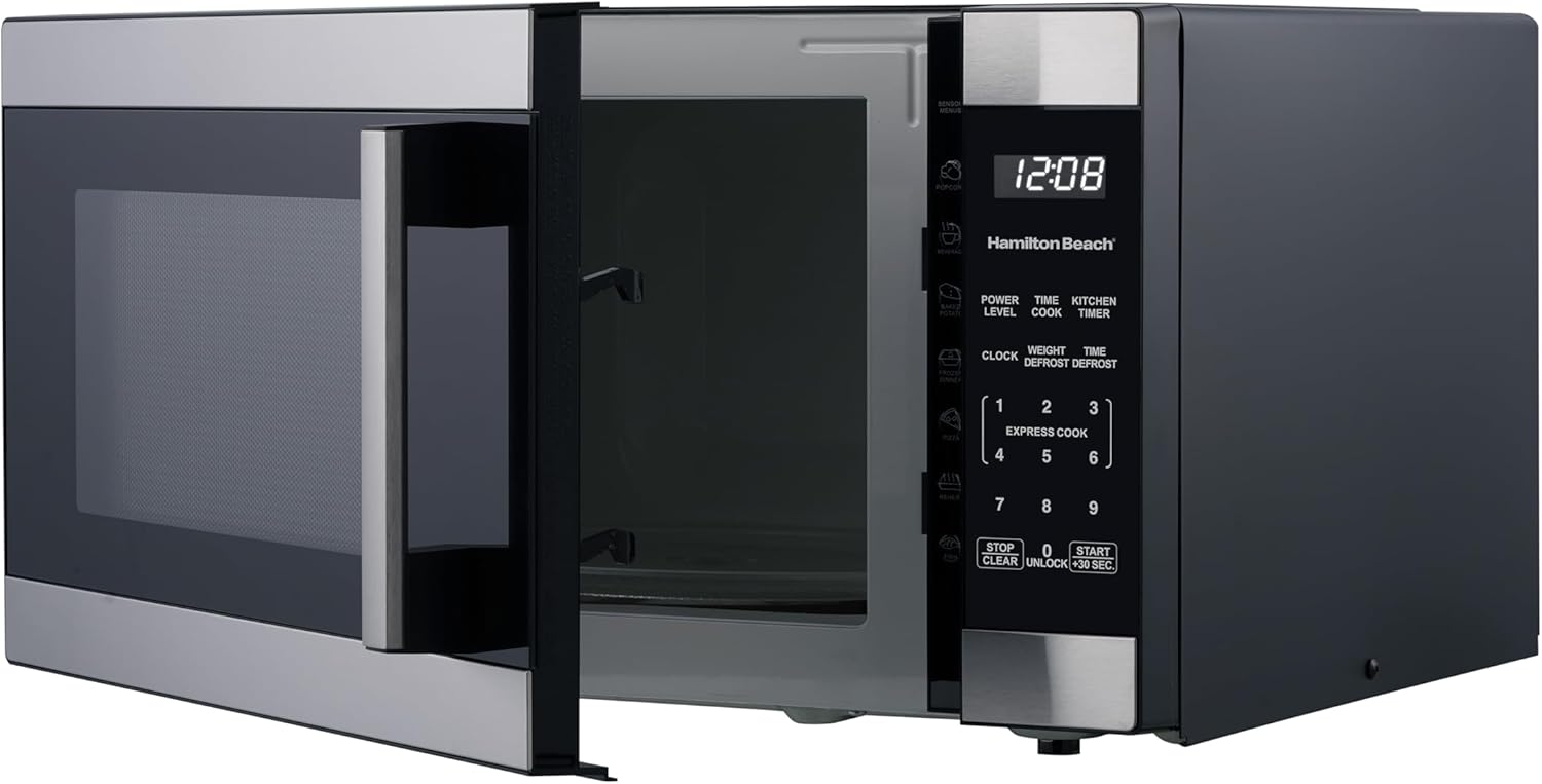 Hamiltan Beach 1.6 Cu Ft Sensor Cook Countertop Microwave Oven, Stainless Steel