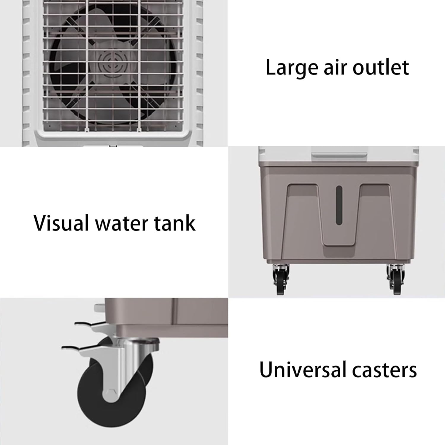 Personal Swamp Cooler, Evaporative Air Cooler with Water Tank, 3 Speed Portable Air Conditioner Fan for Garage, Yard, Room, Factory(54 * 40.5 * 96.5cm)