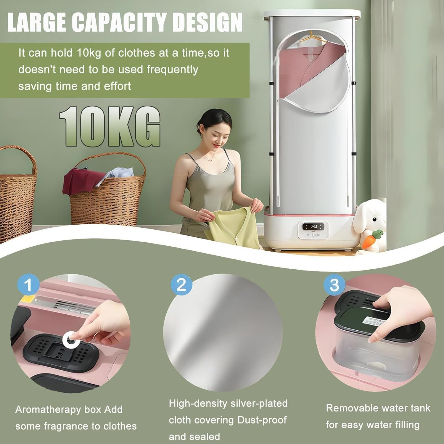 2-In-1 Portable Steam Drying Machine - Automatic Ironing Machine,900w Electric Clothes Dryer,Portable Clothes Dryer,Iron Machine For Clothes, Quick-Drying Steam For Clothes Drying