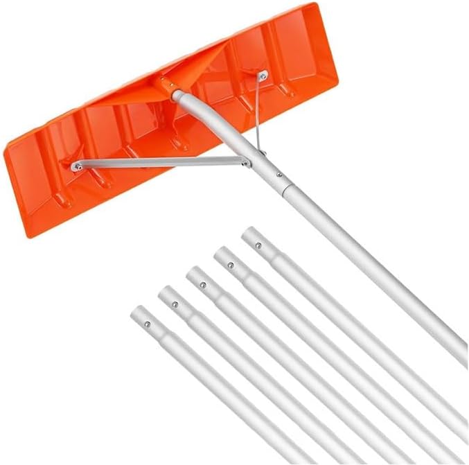 Snow Shovel,Snow Roof Rake, Extendable Aluminum Roof Rake, Anti-Slip Handle, Snow Shovel for House Roof Snow Removal, Leaves, Dribs