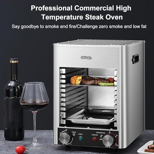 1700W Electric Steak Broiler, Indoor Commercial Steak Grill, Automatic Steak Smoker Broiler, Toaster Oven Microwave Combo, Air Fryer Oven, Time Temp Adjust,110V