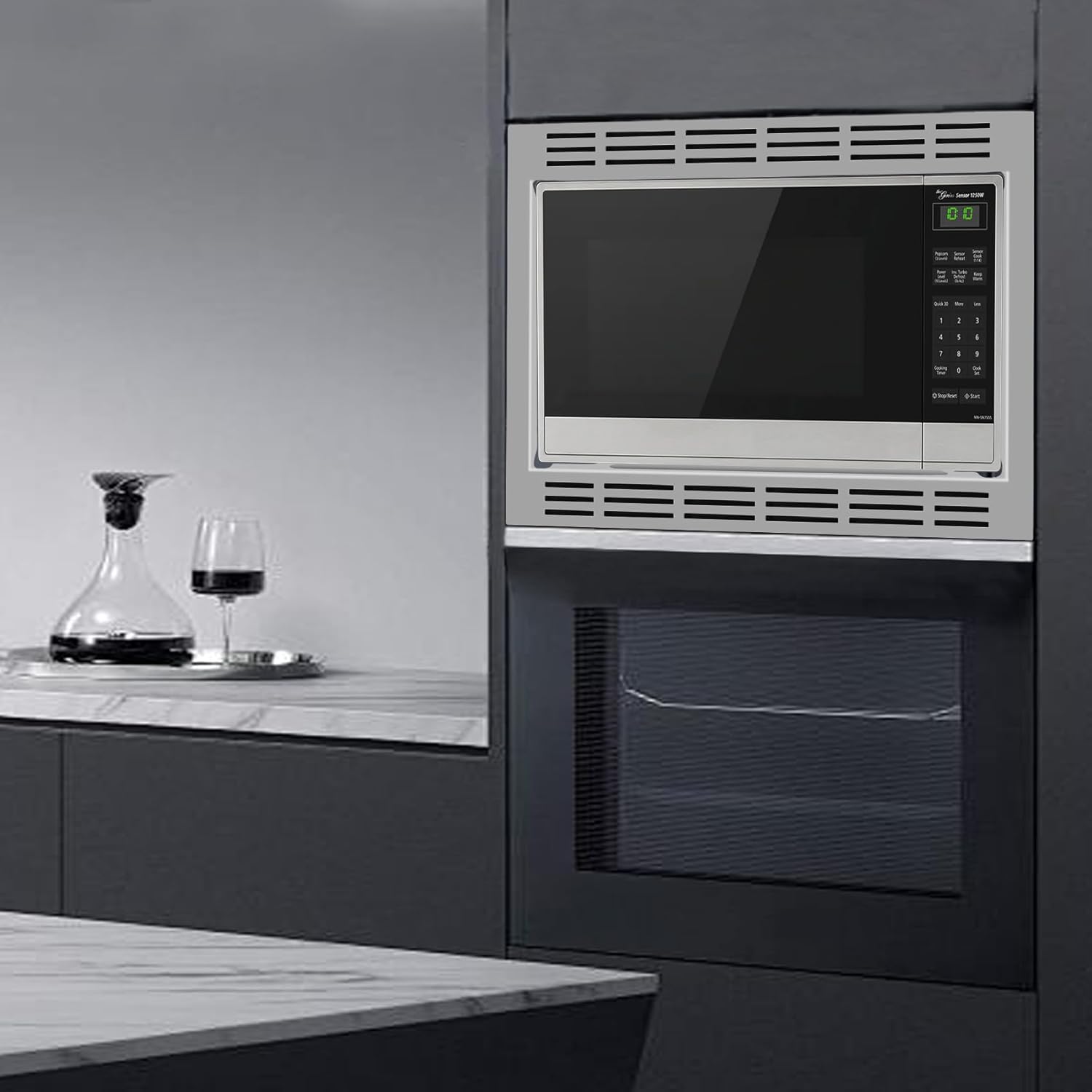 NN-TK922SS 27-inch Trim Kit for Use with Panasonic Microwave Ovens, for 2.2 Cubic Feet Microwave Oven, Built-in Stainless Steel 27