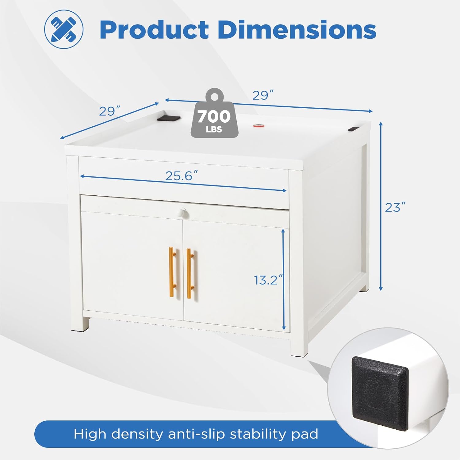 2 Pack Laundry Pedestal, 700 LBS Capacity Washer Dryer Pedestal, Heavy Duty Shock-Proof Washer Stand, Laundry Dryer Stand with Pull-Out Shelf Hidden Storage Drainage (Beige)