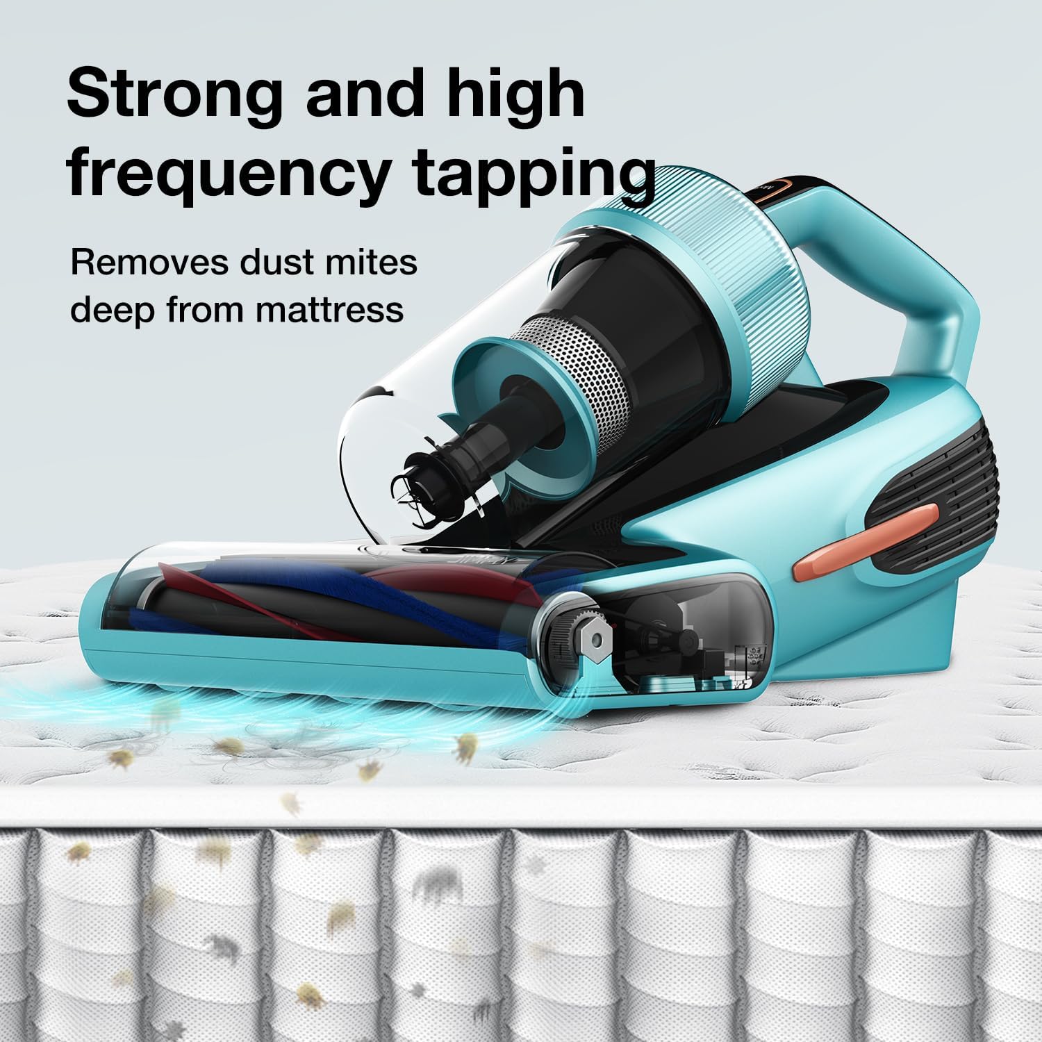 Jimmy Mattress Vacuum Cleaner with Dust Sensor, Bed Vacuum Cleaner with UV & Ultrasonic & 5s Quick Heating, 16Kpa Suction 480W Handheld Vacuum for Dust & Pet Hair with HEPA, Corded