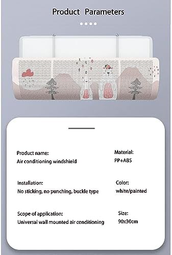 Air Conditioner r Wall-Mounted Anti Wind Baffles Air Cooled Baffle Vent rs for Living Room, Study Room, Bedroom (C1 90x30CM)