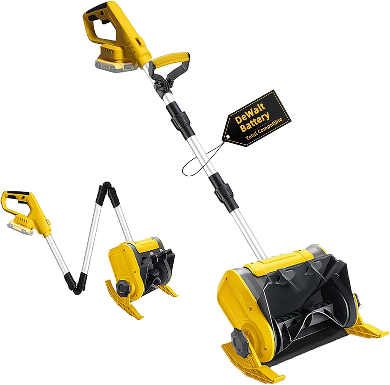 Cordless Snow Shovel Compatible with Dewalt 20V Battery, 12in Cordless Snow Blower, Foldable Electric Snow Remover, 20 FT Snow Throwing Distance, Suitable for Yards, Patios, Driveways (No Battery)