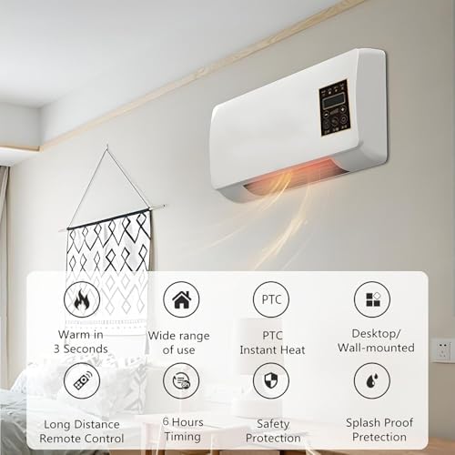 Mini Aire Acondicionado Portátil De Pared Wall Air Conditioner Fan Multifuntional Air Conditioner for Bedroom with Precise Remote Control 6h Programmable Timing