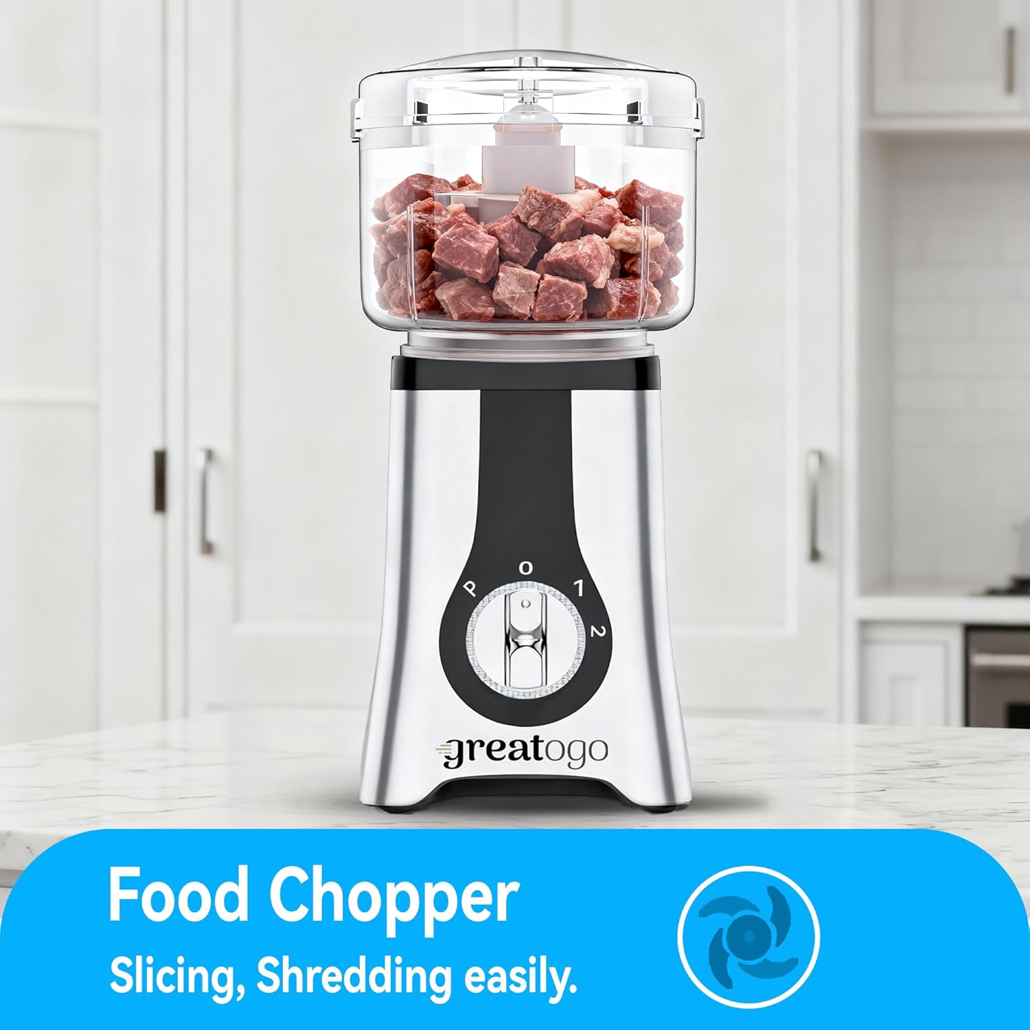 Countertop Blenders For Shakes And Smoothies, 3-In-1 Smoothie Maker & Food Processor, Multi-Function Blender Grinder Chopper Combo For Kitchen, Includes 4 Cups And Portable Lid