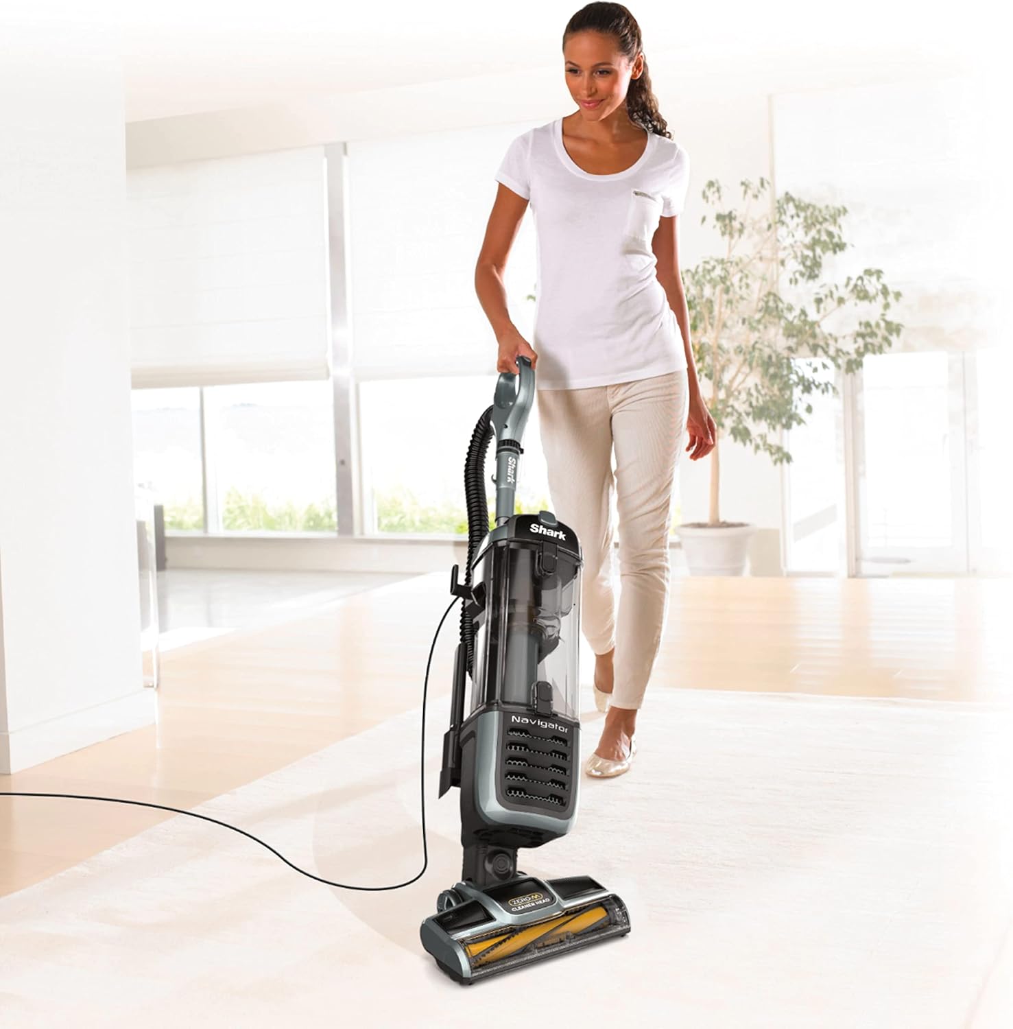 Shark ZU62 Navigator Zero-M Self-Cleaning Brushroll Pet Pro Upright Vacuum, Pewter Grey Metallic