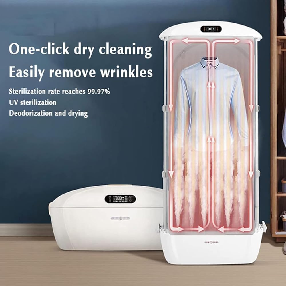 Portable Electric Clothes Dryer & Ironing Machine Smart Steam Drying, Foldable Design, Remote Control, and Wrinkle Removal for Effortless Laundry