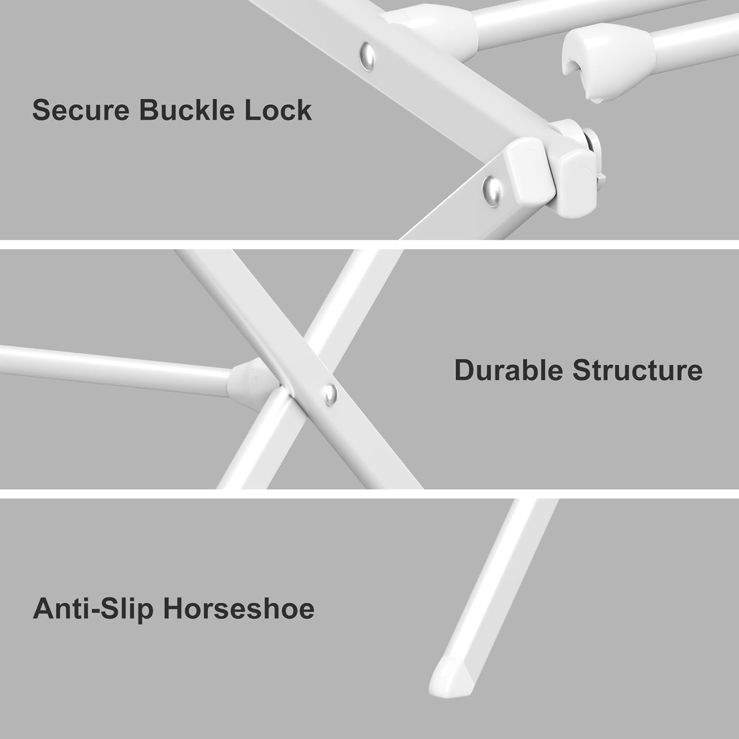 Homeiju Foldable Clothes Drying Rack for Laundry, Heavy Duty Drying Rack Clothing, Collapsible Folding Laundry Dryer, Easy Assembly, Space Saving Household Indoor Outdoor Use, White