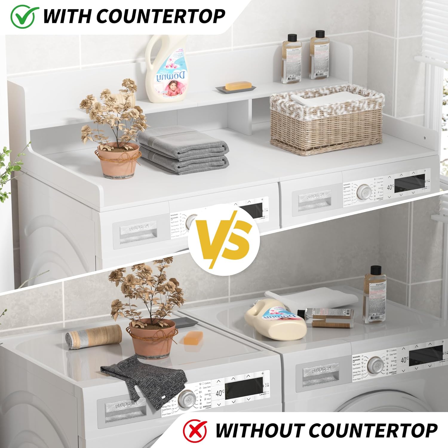 Two-Layer Foldable Washer Dryer Countertop, 27.5