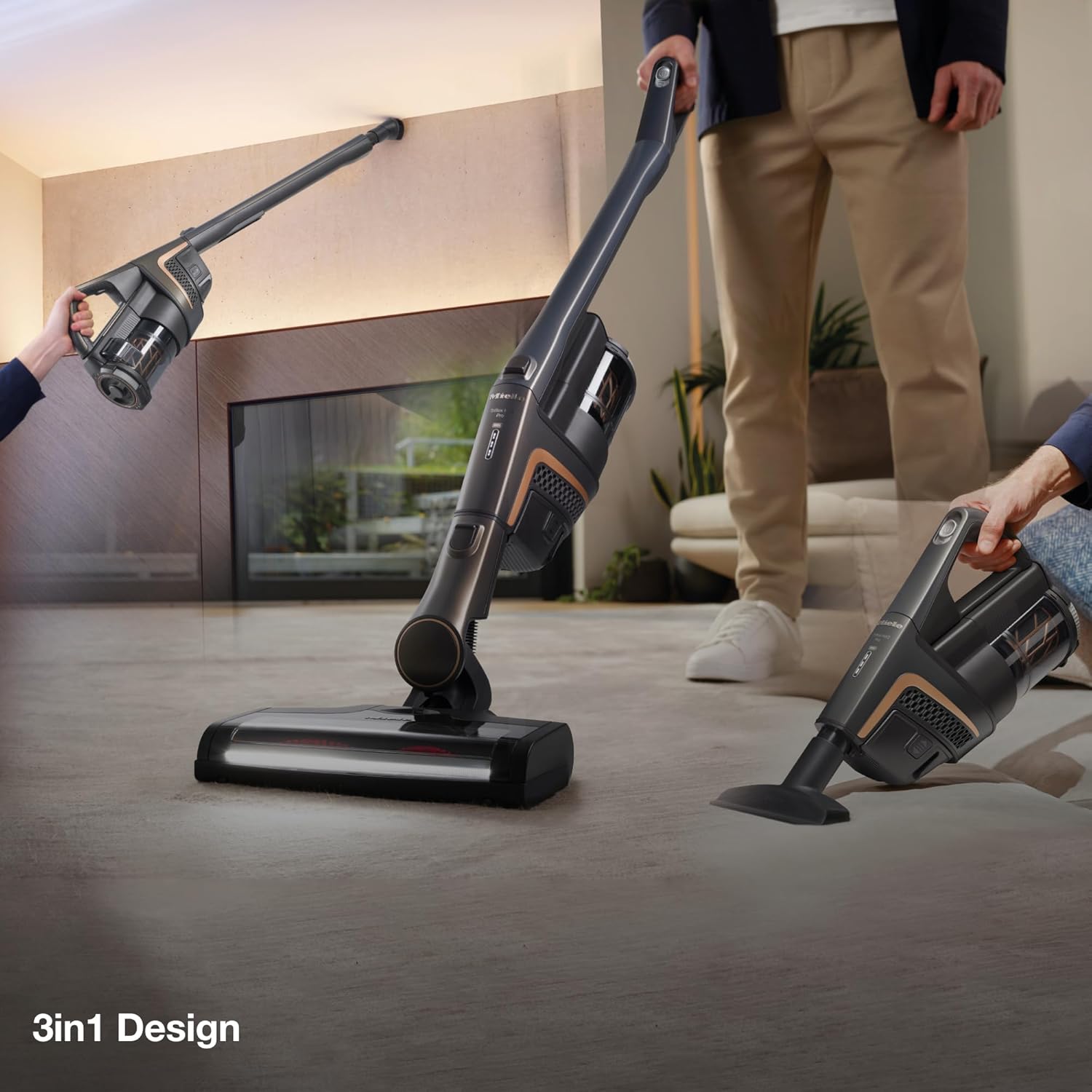 Miele Triflex HX2 Pro Cordless Stick Vacuum Cleaner, 120 min runtime, Infinity Grey PearlFinish / Rose Gold