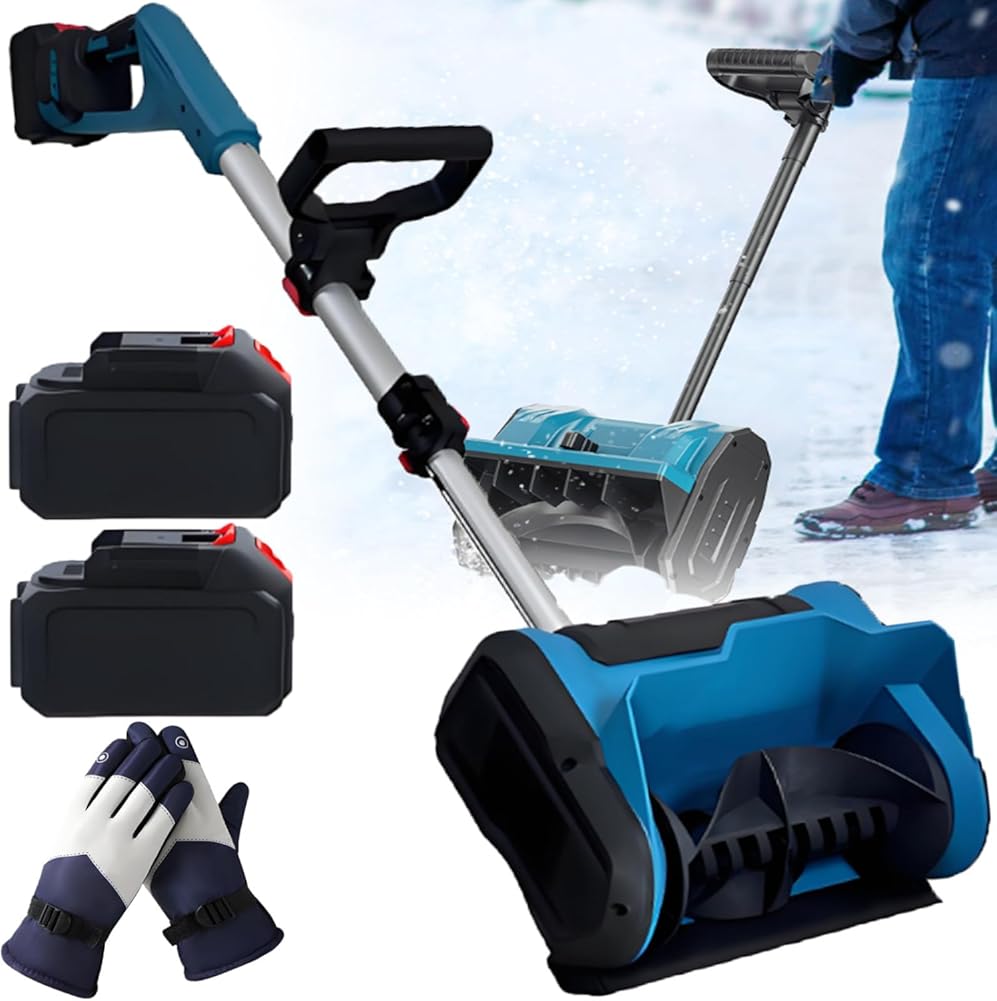 New Cordless Snow Blower - 600w Brushless Electric Snow Shovel,45° Left, Right, Or Upward Snow Throwers,Cleaning Width 25.4cm(10in),for Walkways and Driveways 1battery (2batteries)