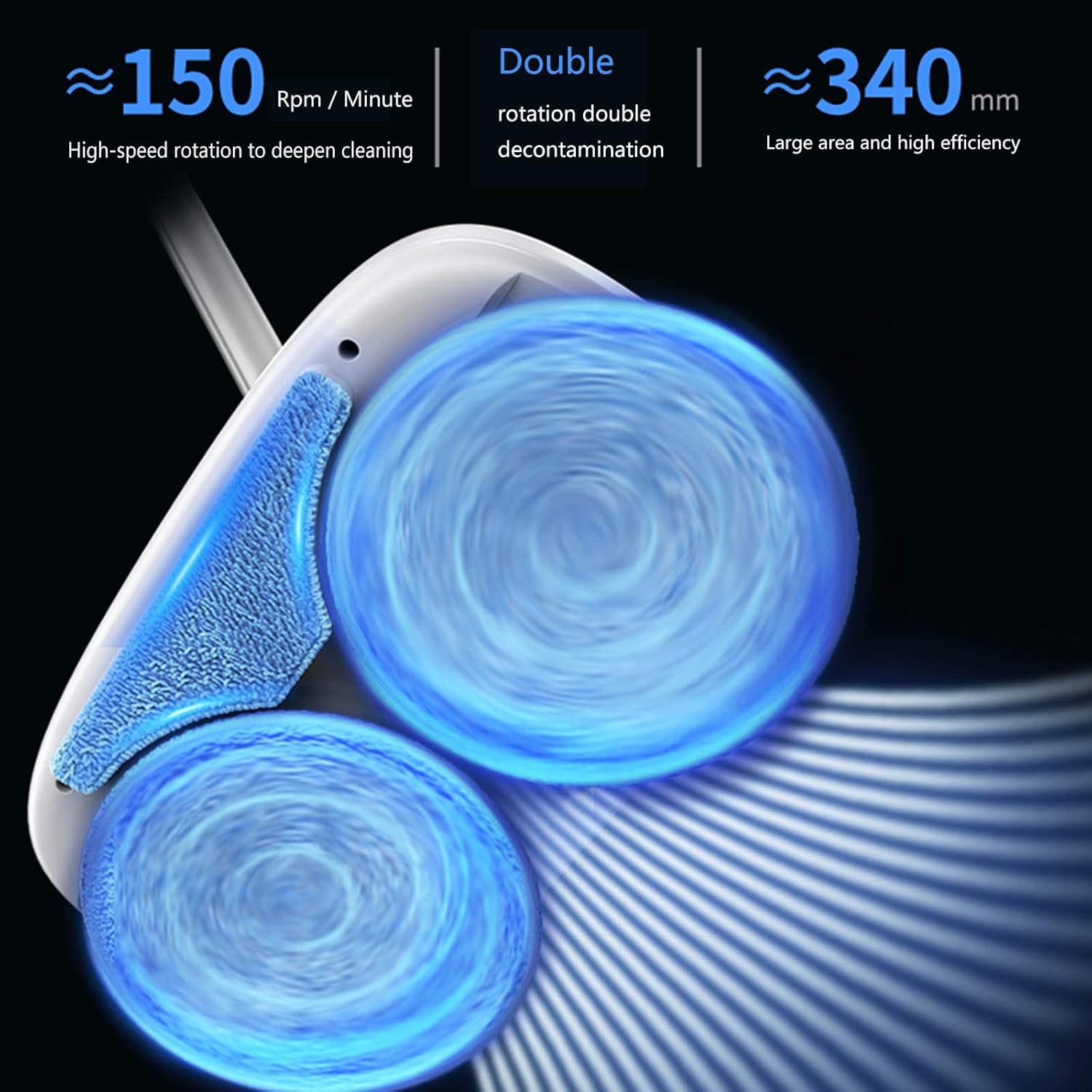 Household Electric Mop Cordless Cleaning Mop Tile Cleaner and Hardwood Floor Cleaner Household Multi-Function Steam Cleaner with LED Light to Illuminate Dark Corners White