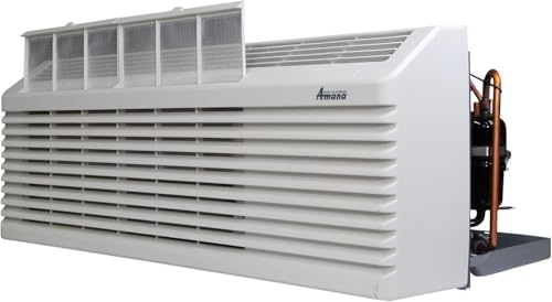 AMANA K-Series PTAC 12,000 BTU Air Conditioner Heat Pump with 3.5 kW Heater, 20 Amp plug, White - PTH123K35AXXX - A/C Unit Only