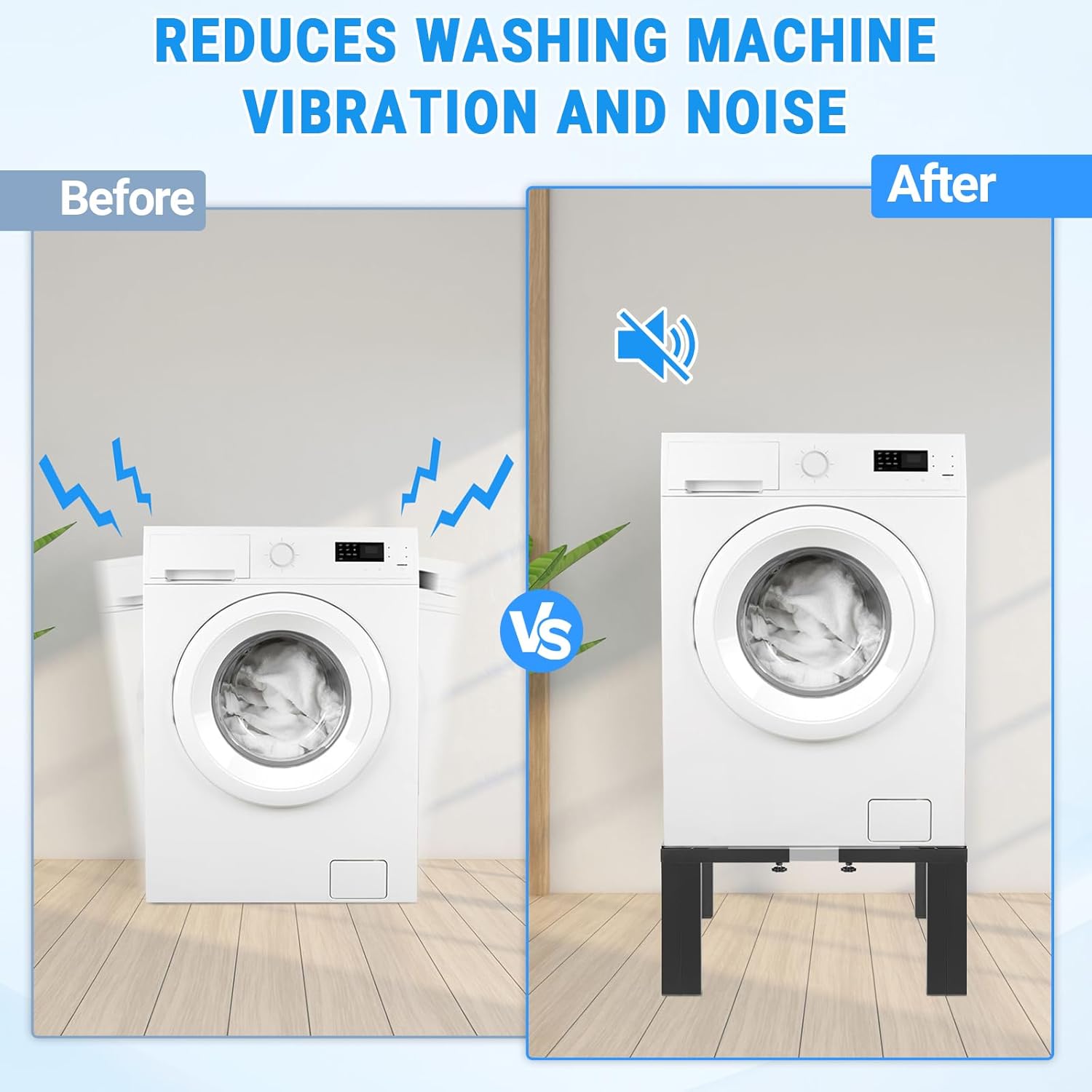 1000lbs Capacity All Steel 12 Inch Height Laundry Pedestal，Sturdy Washer Dryer Pedestal with Anti Slip Mat, Adjustable Size for All Washer,Refrigerator and Dryer