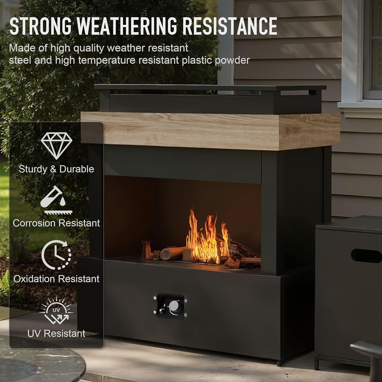‌Yokayoay Outdoor Propane Fireplace, 35