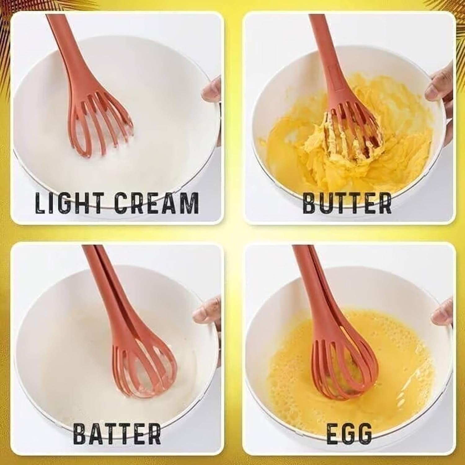 Multifunctional Egg Beater, 2 in 1 Food Clip & Egg Whisk, Multi-purpose Egg Whisks, Handheld Egg Whisk Blender Bread Clip, Household Kitchen Tool for Gripping, Stirring, Mixing Food (Orange+Green)